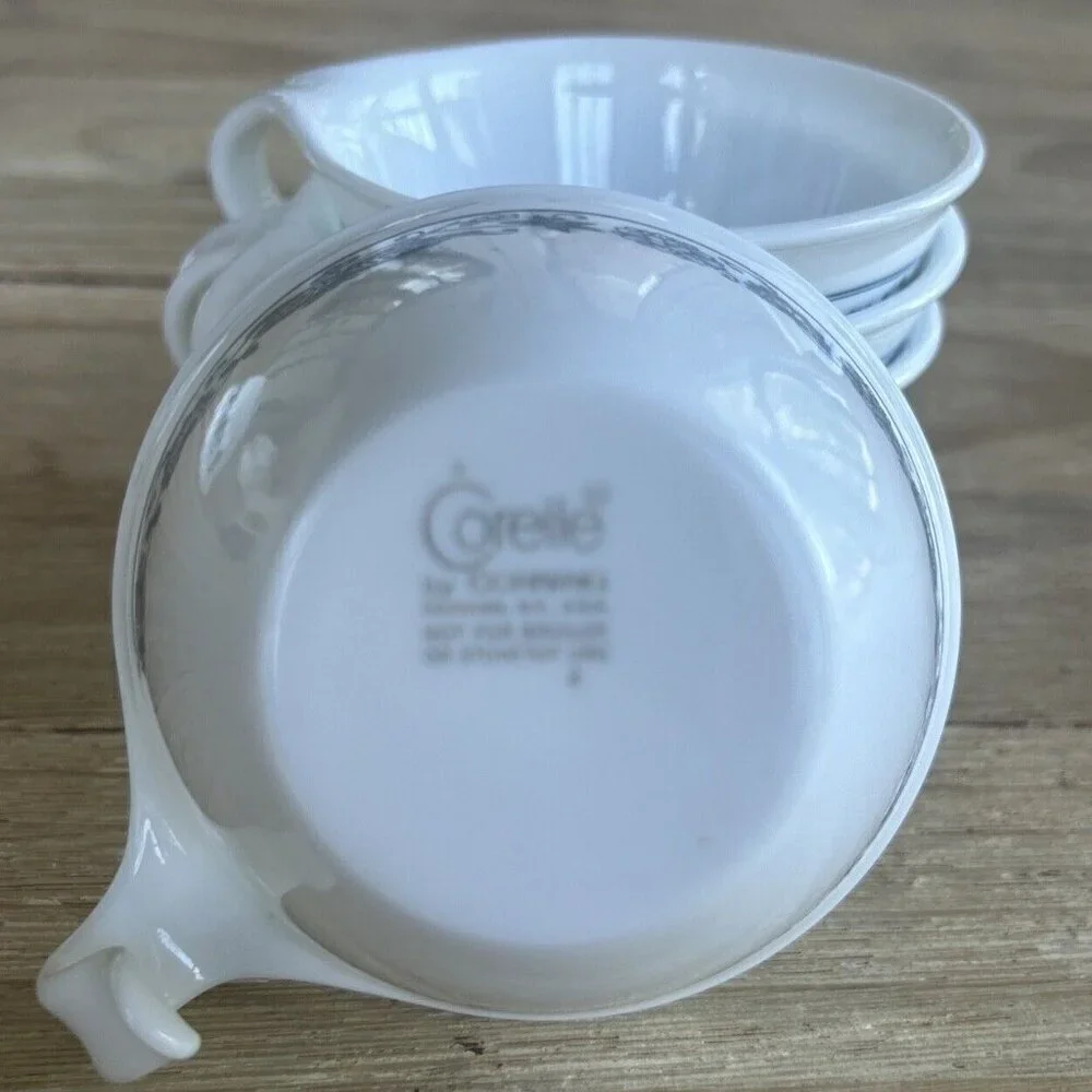 Vintage Corelle By Corning Old Town Blue Onion Hook Cups - Set of 4